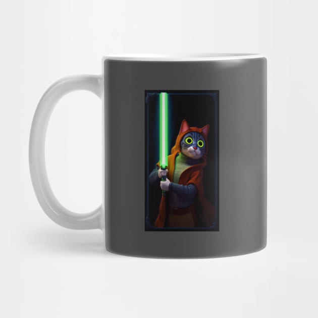 Fun Cat Print ~ AI Art ~ Fantasy Cat ~ Sci-fi Cat ~ Cats with Lightsabers by catsnlightsabres